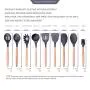 KAIDELIN Eco Friendly 9 Pieces Silicone Kitchen Utensils Set with Natural Wooden Handle Heat Resistant Non-Stick Pan Kitchenware Nonstick Spoon Scoop Soup Spoon Spatula (5)