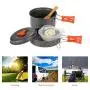 TOMSHOO Camping Cookware Lightweight Pots Pans with Bowls Mesh Set Bag
