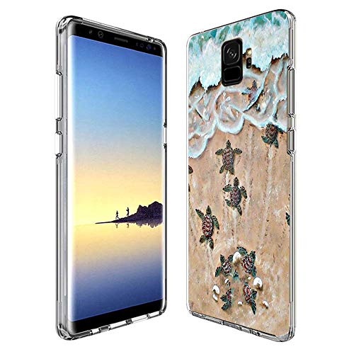 Samsung Galaxy S9 Case, Soft TPU Slim-Fit Flexible Ultra-Thin Clear Case, Full-Body Rugged Bumper Print Baby Turtle Case for Samsung Galaxy S9, Transparent