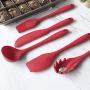 MeiaiSu Silicone kitchenware Durable and Easy to Clean Non-Stick Cookware Heat-Resistant Silicone Kitchen Utensils Set of 5 Cooking Utensils Including Pasta Fork Spoons Etc Can Use All Types of C