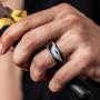 ThunderFit Silicone Rings, 7 Rings / 1 Ring Wedding Bands for Men - 8.7 mm Wide - 2.5mm Thick