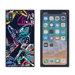 iPhone Xs iPhone X Case,Flexible Soft TPU Cover Shell,Slim Silicone Black Rubber Non-Slip Durable Design Protective Phone Case for iPhone Xs iPhone X -Butterfly