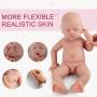 Vollence 18 inch Sleeping Full Body Silicone Baby Dolls,Not Vinyl Material Dolls,Eye Closed Realistic Newborn Real Baby Dolls That Look Real, Soft Handmade Silicone Lifelike Baby Doll - Boy