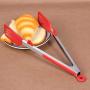 GKPLY Silicone Kitchenware 2 Piece Non-Stick Food Clip Tool Set Baking BBQ Utensils, Kitchen Gadgets, (Red and Black)