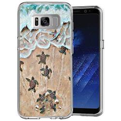 Samsung Galaxy S8 Case, Soft TPU Slim-Fit Flexible Ultra-Thin Clear Case, Full-Body Rugged Bumper Print Baby Turtle Case for Samsung Galaxy S8, Transparent