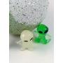 Kids GIANT 10 OZ Green & Glitter Planet Grey Bath Bomb with Solid Silicone Alien Toy Inside - Bubble Gum Scent Ball Size 3" Diameter Ages 4+