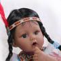 Binxing Toys Black Reborn Dolls Baracial African American Baby Girl 20inch Indian Baby Soft Silicone Limbs and Weighted Body Realistic Newborn Baby Cute Preschool Toys for Children 3 Age+