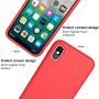JASBON Case for iPhone X iPhone Xs Case, Liquid Silicone Case with Free Screen Protector Gel Rubber Shockproof Cover Full Protective Case for Apple iPhone Xs/X-Red