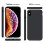Miracase Liquid Silicone Case Compatible with iPhone Xs (2018)/ iPhone X(2017) 5.8 inch, Gel Rubber Full Body Protection Shockproof Cover Case Drop Protection Case (Black)