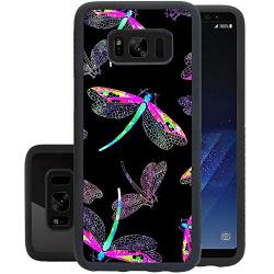 Samsung Galaxy S8 Case with Beautiful Dragonfly Pattern Whimsical Design Bumper Black Soft TPU and PC Protection Anti-Slippery &Fingerprint Case for Samsung Galaxy S8