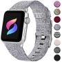 Haveda Fabric Bands Compatible for Apple Watch 40mm 44mm Series 4 Series 5, Soft iWatch Bands 38mm 42mm Womens, Woven Canvas Nylon Sport Strap for Apple Watch Series 3 Series 2/1 Men Kids Small Large