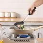 Jdeepued Silicone kitchenware Solid Silicone Spatula Non Stick Heat Resistant Pancake Turner with Stainless Steel Handle Cookware Kitchen Tools Black Silicone Kitchen Utensils