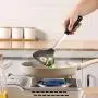 Jdeepued Silicone kitchenware Solid Silicone Spatula Non Stick Heat Resistant Pancake Turner with Stainless Steel Handle Cookware Kitchen Tools Black Silicone Kitchen Utensils