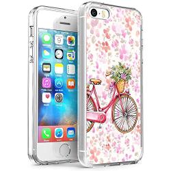 iPhone SE 5s 5 Case,Flexible Soft TPU Cover Shell,Slim Silicone Black Rubber Non-Slip Durable Design Protective Phone Case for iPhone SE 5s 5 -Bicycle