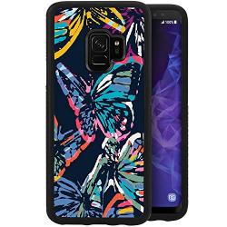 Samsung Galaxy S9 Case,Flexible Soft TPU Cover Shell,Slim Silicone Black Rubber Non-Slip Durable Design Protective Phone Case for Samsung Galaxy S9 -Butterfly