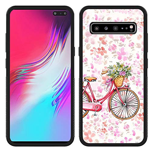Samsung Galaxy S10 5G Case,Flexible Soft TPU Cover Shell,Slim Silicone Black Rubber Non-Slip Durable Design Protective Phone Case for Samsung Galaxy S10 5G -Bicycle