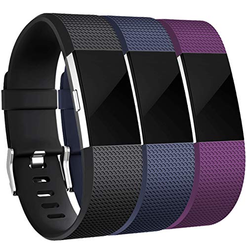 Maledan Bands Replacement Compatible with Fitbit Charge 2, 3-Pack, Women Men