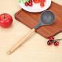 graroiC Wood Handle Silicone Kitchenware Spatula Non-stick Cooking Utensils (Spoon)