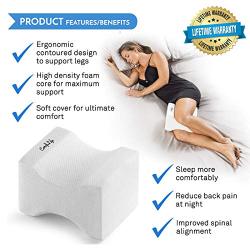 ComfiLife Orthopedic Knee Pillow for Sciatica Relief, Back Pain, Leg Pain, Pregnancy, Hip and Joint Pain - Memory Foam Wedge Contour