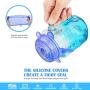 jooe Silicone stretch lids for food seal and bowl covers, 7 pack various size, round, blue
