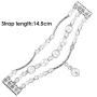Simpeak Compatible for Fitbit Blaze Band with Frame, Replacement Fashionable Beaded Jewelry Elastic Bracelet Band Strap for Fit bit Blaze Smartwatch - Small(6.3")/Large(7.28"),Black Pink White