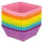 Freshware Silicone Cupcake Liners/Baking Cups - 12-Pack Muffin Molds, 2.5 inch Square, Six Vibrant Colors