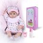 Pinky 42cm 17inch Lovely Realistic Reborn Baby Doll Toddler New Born Cute Soft Silicone Lifelike Baby Girl That Look Real Magnet Pacifier