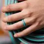 ThunderFit Thin and Stackable Silicone Rings, 8 Rings / 4 Rings / 1 Ring - Silicone Wedding Bands for Women - Diamond Pattern