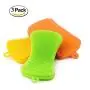 Double Sided Anti-Bacterial Silicone Sponge Scrubber | Kitchen Sponge | Silicone Dish Sponge | Cleans Pans Pots Dishes Fruits Vegetables