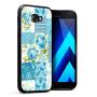 Samsung Galaxy A3 2017 Case, Blue Flower Shock-Absorption TPU Rubber Bumper Samsung Galaxy A3 2017 Case, Ultra Thin Slim Protective Cover for Samsung Galaxy A3 2017-Black
