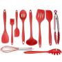 10pc Red Silicone Baking Nonstick Kitchenware Cookware Cooking Tool Gadget Set Kitchen Gadgets Accessories Tools Sets Supplies