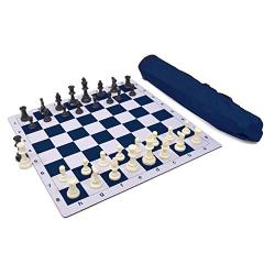 Wholesale Chess Triple Weighted Pieces and Mousepad Board Chess Set (Blue)