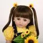 Realistic Reborn Toddler Girl Baby Doll Vinyl Long Hair Yellow and Black Princess Dress 24 Inches