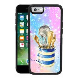 iPhone 6s Plus 6 Plus Case with Kitchenware Pattern Whimsical Design Bumper Black Soft TPU and PC Protection Anti-Slippery &Fingerprint Case for iPhone 6s Plus 6 Plus