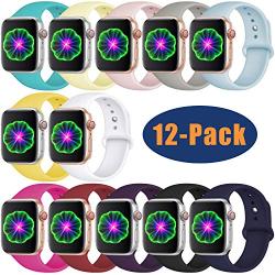 Laffav Compatible with Apple Watch Band 42MM/38MM/40MM/44MM, High-Performance Silicone Sport Replacement Band Compatible with Apple Watch Series5/4/3/2/1