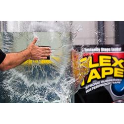 Flex Tape Rubberized Waterproof Tape, 4" x 5, Black (2 Pack)