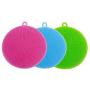 Silicone Sponge Antibacterial Brush Dish Scrubber - HUSH BEAR 3 Pieces Pot Holder Multipurpose Dish-Washing Mildew Free Antimicrobial