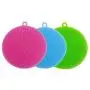 Silicone Sponge Antibacterial Brush Dish Scrubber - HUSH BEAR 3 Pieces Pot Holder Multipurpose Dish-Washing Mildew Free Antimicrobial
