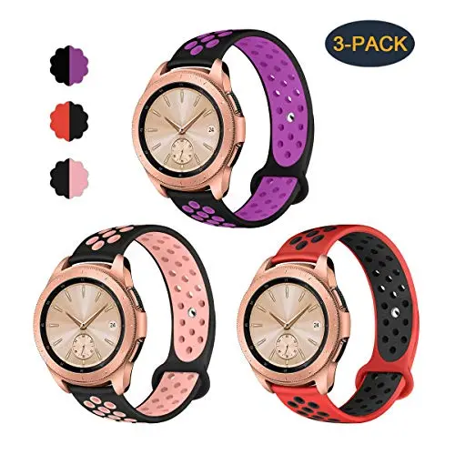 Valband Compatible Samsung Galaxy Watch (42mm) Band/Galaxy Watch Active (40mm) Bands, Soft Silicone 20mm Watch Band Replacement Sport Strap Wristband for Women Men