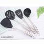 304 Stainless Steel Kitchenware Set Handle Silicone Non-Stick Pan Dedicated Spatula Soup Spoon Kitchenware,Largecolander