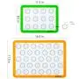 Set of 4 Reusable Silicone Macaron Baking Mats 0.75mm (2 Half Sheet Liners and 2 Quarter Sheets), Non Stick Silicone Liner for Bake Pans and Rolling ? Macaron, Pastry, Cookie, Bun, Bread Making
