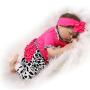 Reborn Baby Doll Outfits Accessories 4 Piece Set for 20"- 22" Newborn Girl Rose Red with Cow Patterns