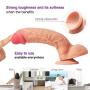Realistic Massager 8.3 inch with Strong Suction Cup for Hands-Free, ACVIOO Double Layer Silicone Bendable Massager for Women