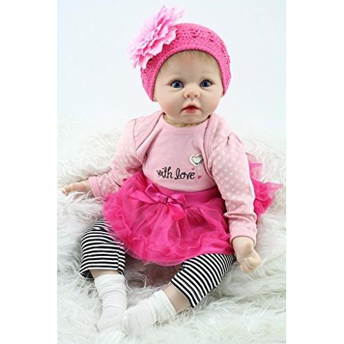 OCSDOLL Reborn Baby Dolls 22" Cute Realistic Soft Silicone Vinyl Dolls Huggable Baby Doll,Toddler Dolls for Girls