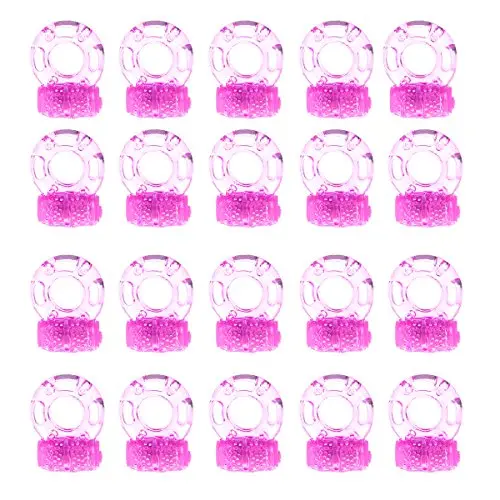 LiChain 20 Vibrating Cock Ring, Silicone Penis Ring Vibrator with Clitoral Stimulator, Cockring Set Pleasure Ring Male Sex Toys (Pink)
