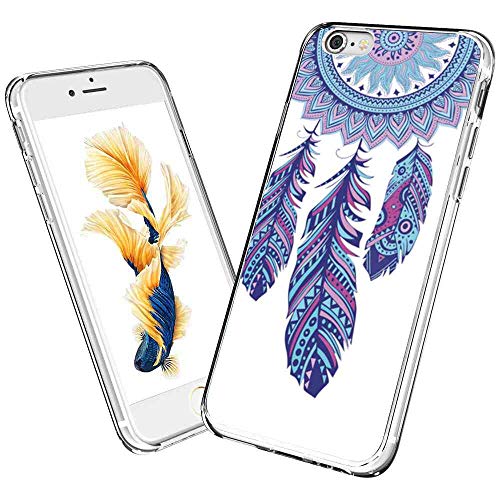 Feather Wind Chime Transparent Edge Case Cover Fit iPhone 6s Plus (2015) & iPhone 6 Plus (2014) 5.5 Inch Shockproof