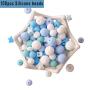 HAO JIE Baby Silicone Teether Beads 100pcs BPA Free Food Grade Teething Beads Mint Series DIY Jewelry Chewable Nursing Necklace Accessories