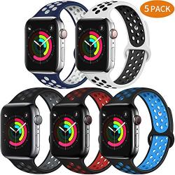 Bravely klimbing Compatible with Apple Watch Band 44mm 42mm 40mm 38mm, Soft Silicone iWatch Bands Replacement Sport Bands for iWatch Series 5 4 3 2 1 for Men and Women S/M M/L