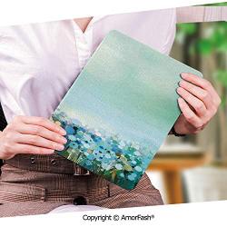 Printed Ultra Lightweight Protective Stand Cover for Samsung Galaxy Tab S2 9.7 Case,Watercolor Flower Home Decor,Aqua Impressionist Field Paint with Blooms Tranquil Concept,Soft Blue