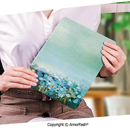 Printed Ultra Lightweight Protective Stand Cover for Samsung Galaxy Tab S2 9.7 Case,Watercolor Flower Home Decor,Aqua Impressionist Field Paint with Blooms Tranquil Concept,Soft Blue